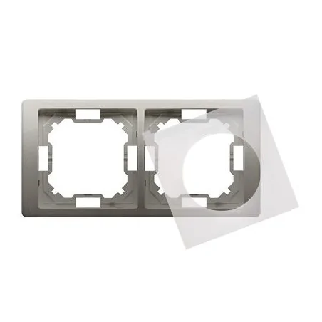 Ramki-podwojne - ramka podwójna ip44 satynowa bmrc2b/29 simon basic neos, kontakt-simon 