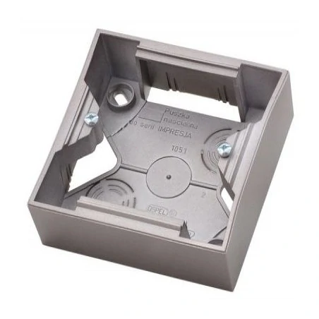 Puszki-natynkowe - pojedyncza tytanowa puszka natynkowa pnp-1y/23 impresja ospel 