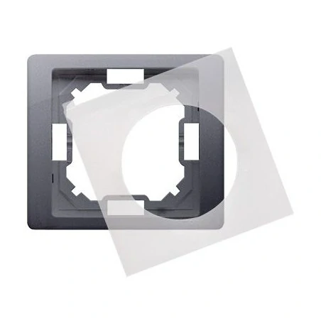 Ramki-pojedyncze - ramka pojedyncza ip44 srebrna bmrc1b/43 simon basic neos kontakt-simon 