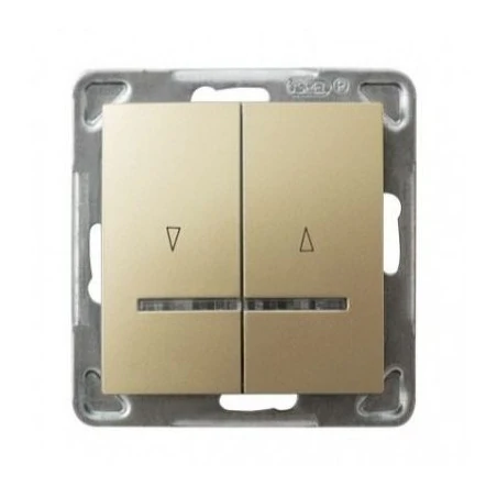 Wylaczniki-zaluzjowe - włącznik żaluzjowy złoty z podświetleniem łp-7ys/m/28 impresja ospel 