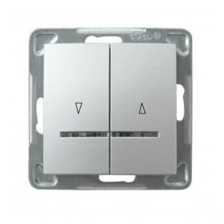 Wylaczniki-zaluzjowe - srebrny włącznik żaluzjowy łp-7ys/m/18 impresja ospel 