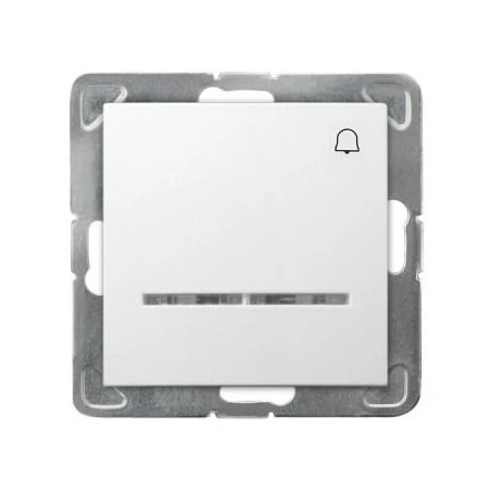 Wlaczniki-i-przyciski-dzwonkowe - biały przycisk dzwonkowy z podświetleniem łp-6ys/m/00 impresja ospel 