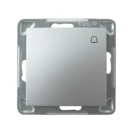 Wlaczniki-i-przyciski-dzwonkowe - srebrny włącznik zwierny dzwonek łp-6y/m/18 impresja ospel 