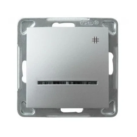 Wylaczniki-krzyzowe - srebrny włącznik krzyżowy z podświetleniem łp-4ys/m/18 impresja ospel 