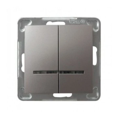 Wylaczniki-podwojne - podwójny tytanowy włącznik dwubiegunowy z podświetleniem łp-2ys/m/23 impresja ospel 