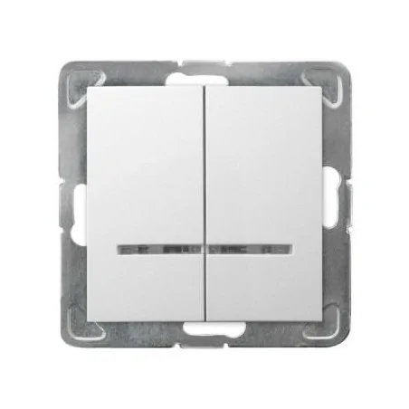 Wylaczniki-podwojne - włącznik dwubiegunowy biały z podświetleniem łp-2ys/m/00 impresja ospel 