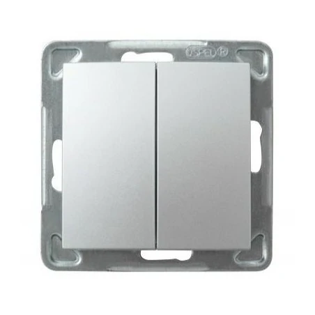 Wylaczniki-podwojne - włącznik srebrny dwubiegunowy łp-2y/m/18 impresja ospel 