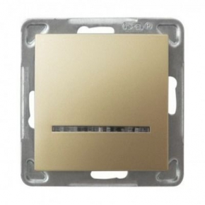  Złoty włącznik jednobiegunowy z podświetleniem ŁP-1YS/m/28 IMPRESJA OSPEL 
