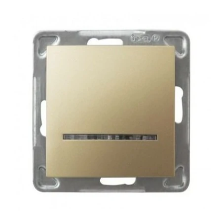 Wylaczniki-jednobiegunowe - złoty włącznik jednobiegunowy z podświetleniem łp-1ys/m/28 impresja ospel 