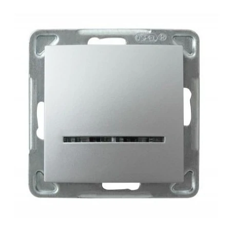 Wylaczniki-jednobiegunowe - srebrny jednobiegunowy włącznik z podświetleniem łp-1ys/m/18 impresja ospel 