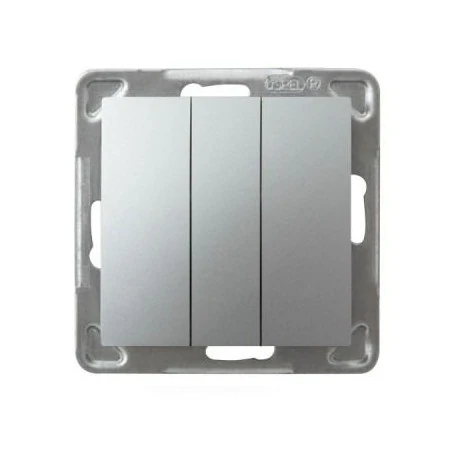 Wylaczniki-potrojne - potrójny srebrny włącznik łp-13y/m/18 impresja ospel 