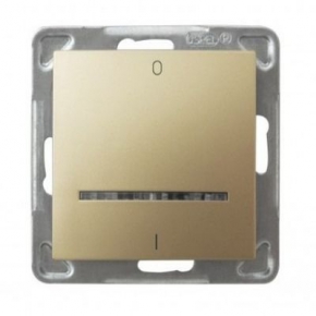  Złoty włącznik dwubiegunowy z podświetleniem ŁP-11YS/m/28 IMPRESJA OSPEL 