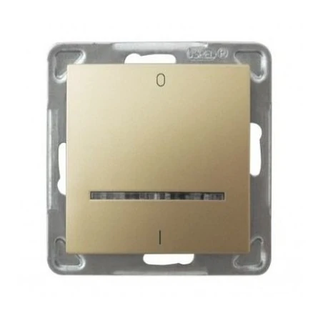 Wylaczniki-i-wlaczniki - złoty włącznik dwubiegunowy z podświetleniem łp-11ys/m/28 impresja ospel 