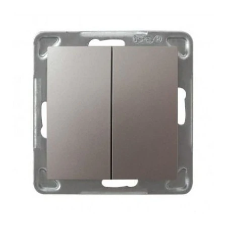 Wylaczniki-schodowe - podwójny tytanowy włącznik schodowy łp-10y/m/23 impresja ospel 