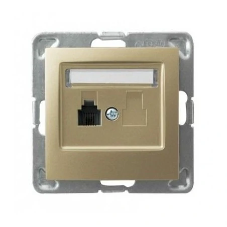 Gniazda-telefoniczne - pojedyncze złote gniazdo telefoniczne rj11 gpt-1y/m/28 impresja ospel 