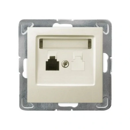 Gniazda-telefoniczne - pojedyncze gniazdo telefoniczne ecru rj11 gpt-1y/m/27 impresja ospel 