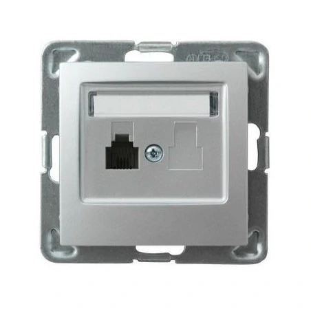 Gniazda-telefoniczne - srebrne gniazdo telefoniczne pojedyncze rj11 gpt-1y/m/18 impresja ospel 