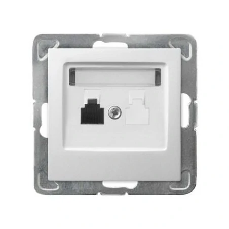 Gniazda-telefoniczne - pojedyncze białe gniazdo telefoniczne rj11 gpt-1y/m/00 impresja ospel 