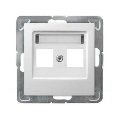 Pokrywy-do-gniazd - biała obudowa gniazda podwójnego keystone gpk-2y/p/00 impresja ospel 