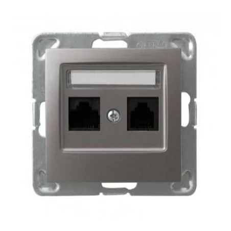 Gniazda-komputerowe - podwójne tytanowe gniazdo komputerowe gpk-2y/k/m/23 impresja ospel 