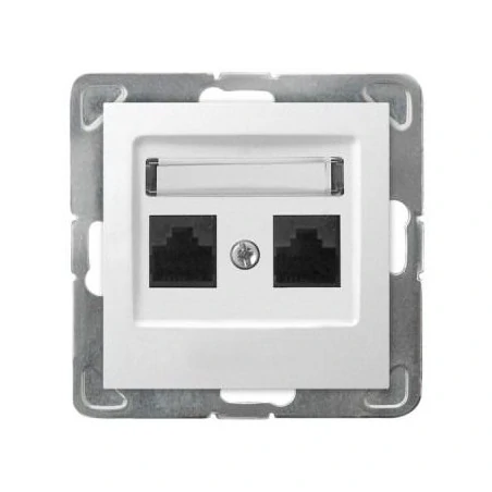 Gniazda-komputerowe - podwójne białe gniazdo komputerowe rj45 5e gpk-2y/k/m/00 impresja ospel 