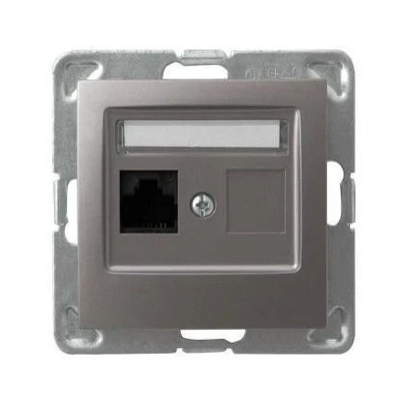 Gniazda-komputerowe - komputerowe tytanowe gniazdo rj45 5e ekranowe gpk-1y/ke/m/23 impresja ospel 