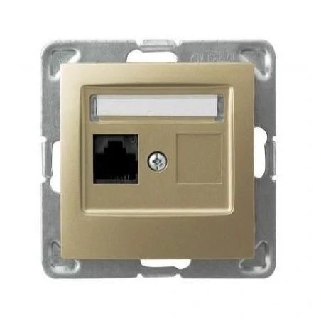 Gniazda-komputerowe - złote gniazdo sieciowe rj45 6e mmc gpk-1y/k6/m/28 impresja ospel 