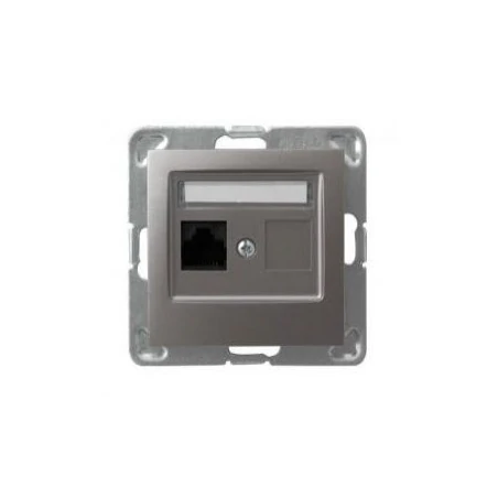 Gniazda-komputerowe - tytanowe gniazdo komputerowe rj45 kat.6 mmc gpk-1y/k6/m/23 impresja ospel 