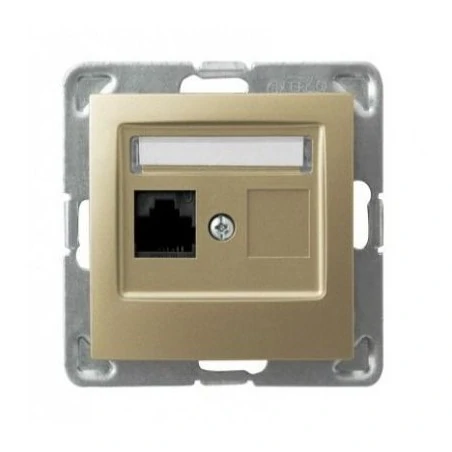 Gniazda-komputerowe - pojedyncze złote gniazdo komputerowe rj45 5e mmc gpk-1y/k/m/28 impresja ospel 