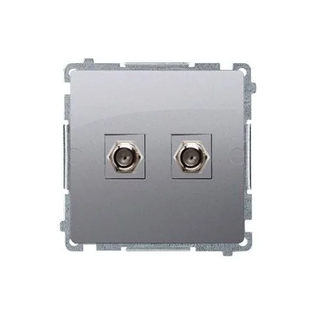 Gniazda-antenowe - gniazdo antenowe typu „f” podwójne inox bmaf2.01/21simon basic kontakt-simon 