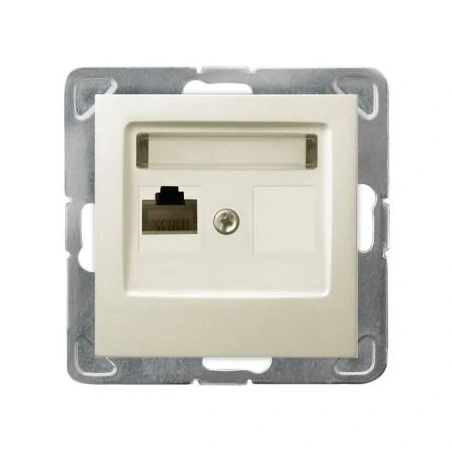 Gniazda-komputerowe - gniazdo komputerowe ecru pojedyncze rj45 gpk-1y/k/m/27 impresja ospel 