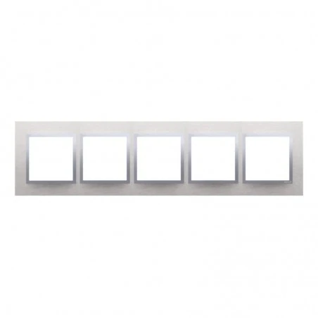 Ramki-pieciokrotne - ramka na 5 gniazd metalowa inox drn5/77 simon 54 nature kontakt-simon 