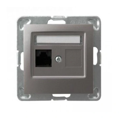 Gniazda-komputerowe - sieciowe tytanowe gniazdo pojedyncze rj45 gpk-1y/k/m/23 impresja ospel 