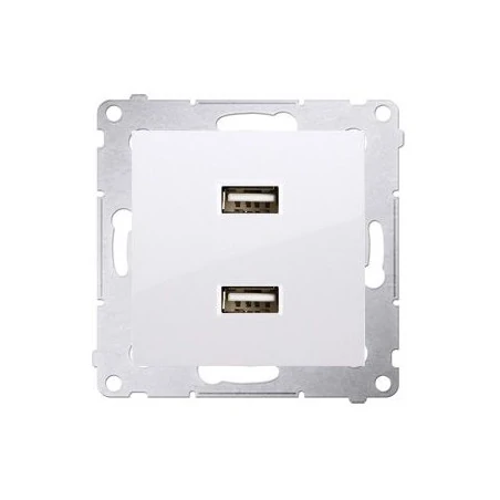 Ladowarki-usb - gniazdo z ładowarką usb podwójne białe dc2usb.01/1 simon 54 kontakt-simon 