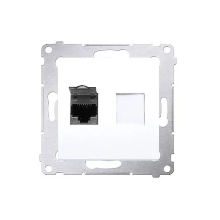 Gniazda-komputerowe - białe gniazdo komputerowe pojedyncze ekranowane rj45 kat. 6 d61e.01/11 simon 54 kontakt-simon 