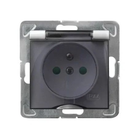 Gniazda-pojedyncze-podtynkowe - białe gniazdo hermetyczne z uziemieniem gph-1yzp/m/00/d impresja ospel 