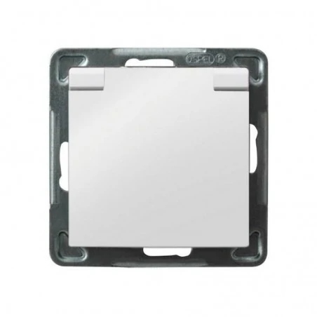 Gniazda-pojedyncze-podtynkowe - białe gniazdo podtynkowe z klapką białą z uziemieniem gph-1yz/m/00/w impresja ospel 