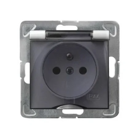 Gniazda-pojedyncze-podtynkowe - białe gniazdo elektryczne podtynkowe bryzgoszczelne z uziemieniem gph-1yz/m/00/d impresja ospel 