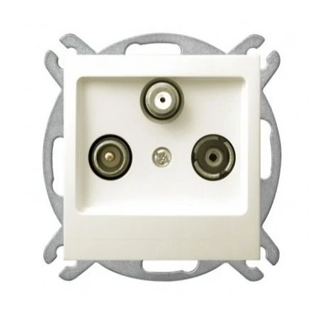 Gniazda-antenowe - gniazdo przelotowe antenowe ecru r-tv-sat 1,2db gpa-ysp/m/27 impresja ospel 