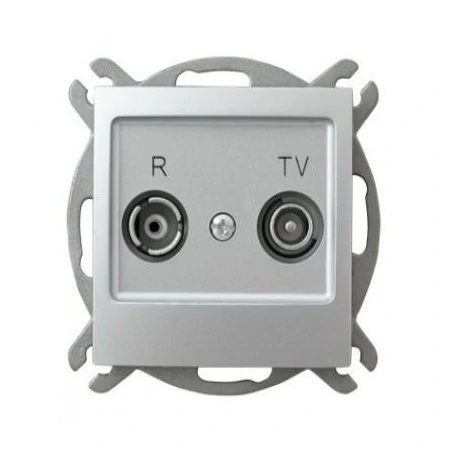 Gniazda-antenowe - srebrne gniazdo antenowe rtv końcowe 2,5-3db gpa-yk/m/18 impresja ospel 