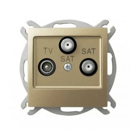 Gniazda-antenowe - złote gniazdo antenowe rtv z dwoma wyjściami sat 1,5db gpa-y2s/m/28 impresja ospel 