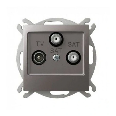 Gniazda-antenowe - tytanowe gniazdo antenowe rtv z dwoma wyjściami sat 1,5db gpa-y2s/m/23 impresja ospel 