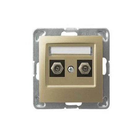 Gniazda-antenowe - podwójne złote gniazdo antenowe typu f gpa-2yf/m/28 impresja ospel 