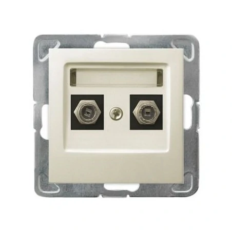 Gniazda-antenowe - podwójne gniazdo antenowe ecru typu f gpa-2yf/m/27 impresja ospel 