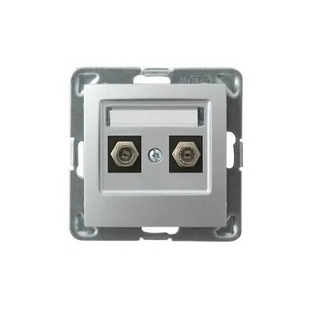 Gniazda-antenowe - srebrne podwójne gniazdo antenowe typu f gpa-2yf/m/18 impresja ospel 