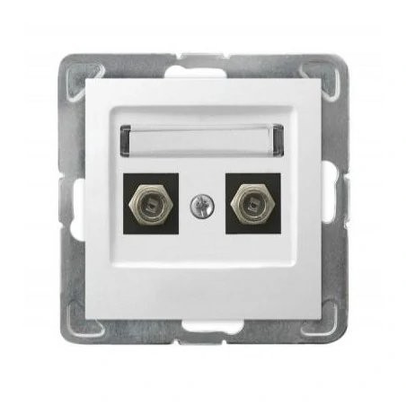 Gniazda-antenowe - białe podwójne gniazdo antenowe typu f gpa-2yf/m/00 impresja ospel 