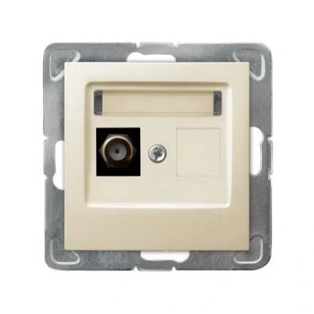 Gniazda-antenowe - pojedyncze gniazdo antenowe ecru typu f gpa-1yf/m/27 impresja ospel 