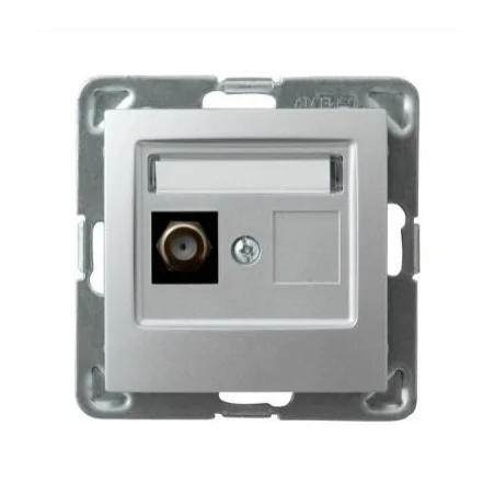 Gniazda-antenowe - srebrne pojedyncze gniazdo antenowe typu f gpa-1yf/m/18 impresja ospel 