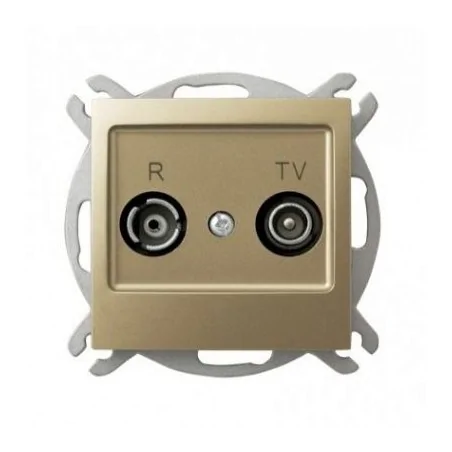 Gniazda-antenowe - złote gniazdo antenowe rtv przelotowe 16-db gpa-16yp/m/28 impresja ospel 