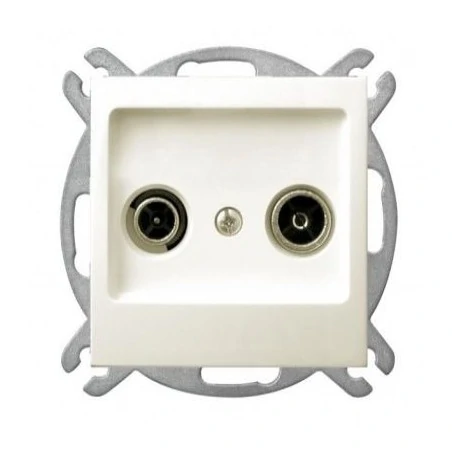 Gniazda-antenowe - gniazdo antenowe ecru przelotowe rtv 16-db gpa-16yp/m/27 impresja ospel 